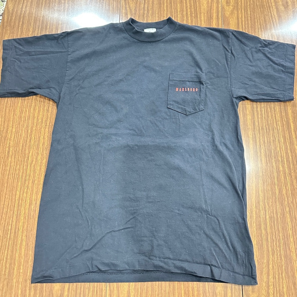 Marlboro Single Stitch  American Born Shirt Vintage  90s Adult XL Black -